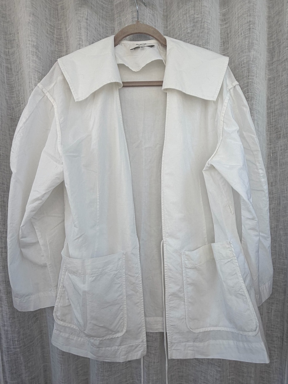 Sea New York 100% cotton White Open-Front Blouse